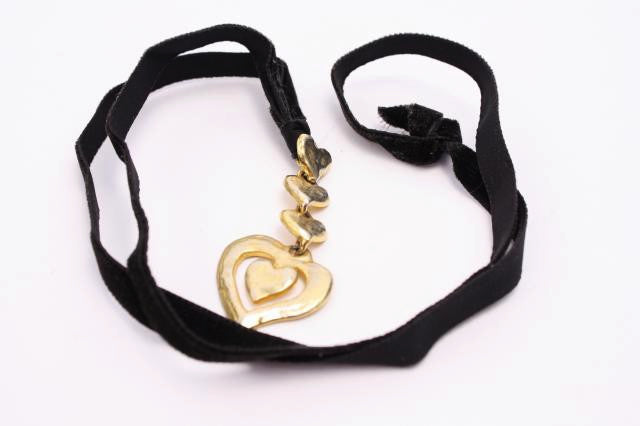 Vintage Yves Saint Laurent Heart Necklace 