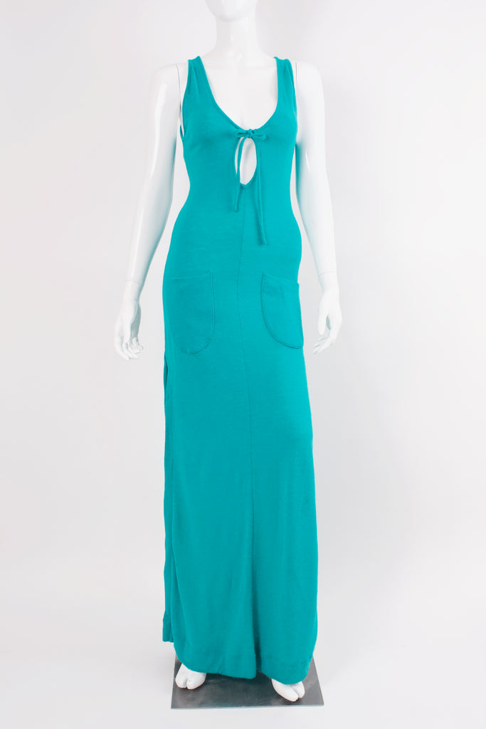 Rare Vintage 70's RONALD KOLODZIE Knit Jersey Maxi Dress