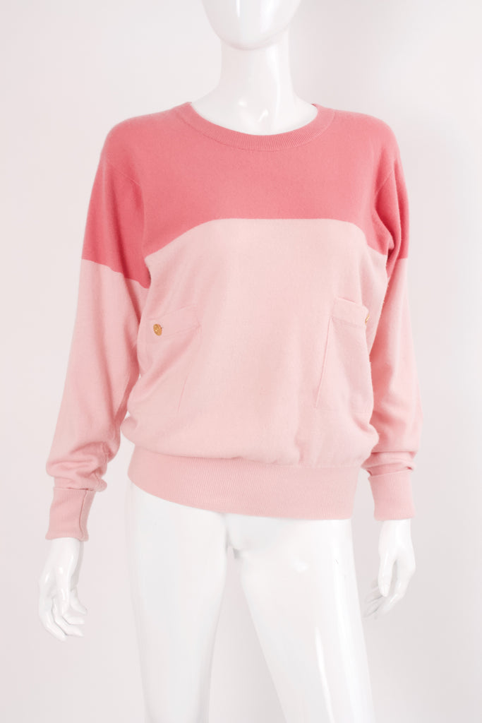 pink chanel logo sweatshirt