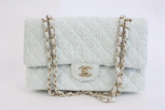 Rare Vintage CHANEL Tweed Double Flap Bag at Rice and Beans Vintage