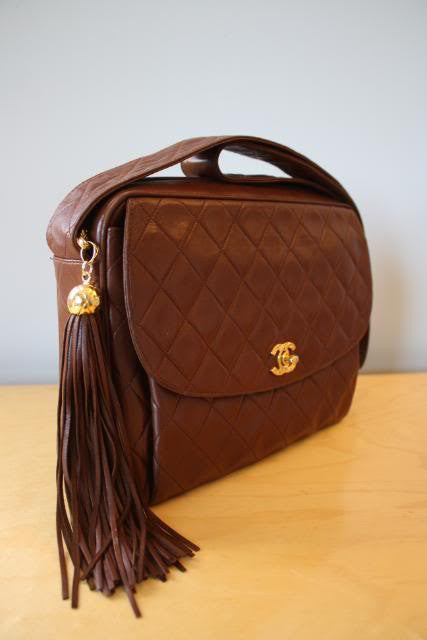 Large Brown Chanel Camera Handbag