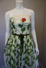 Vintage 50's JONNY HERBERT White Dress with Rose Print & Tulle Underlay