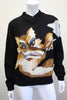Vintage 80's KRIZIA MAGLIA Black Wool Sweater with "The Smoking Fox"
