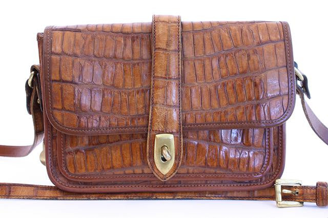 Vintage Dooney and Bourke Exotic Bayou Collection Alligator Embossed  Leather satchel shoulder bag