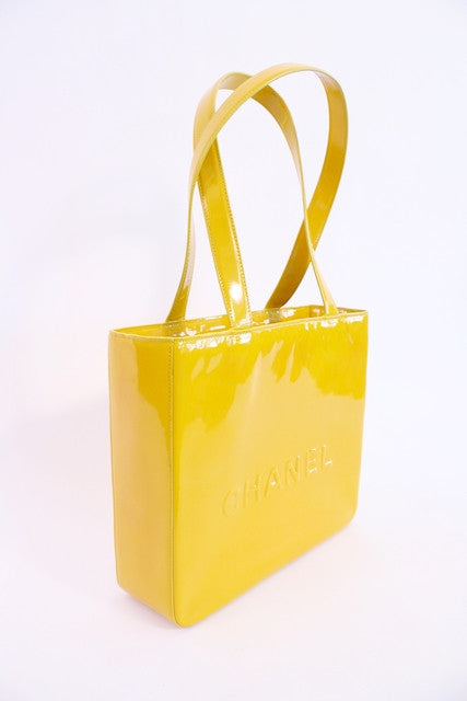 Vintage CHANEL Yellow Tote Bag at Rice and Beans Vintage
