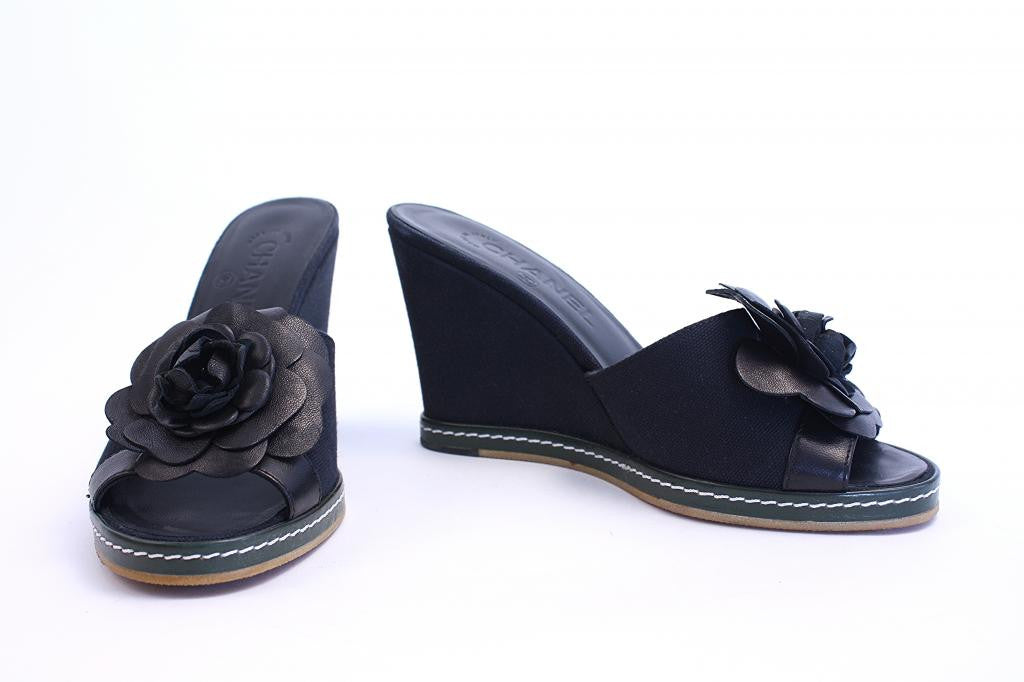 CHANEL Camellia Flower Wedges at Rice and Beans Vintage