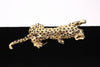 Vintage 80's CAROL LEE Gold & Enamel Leopard Brooch
