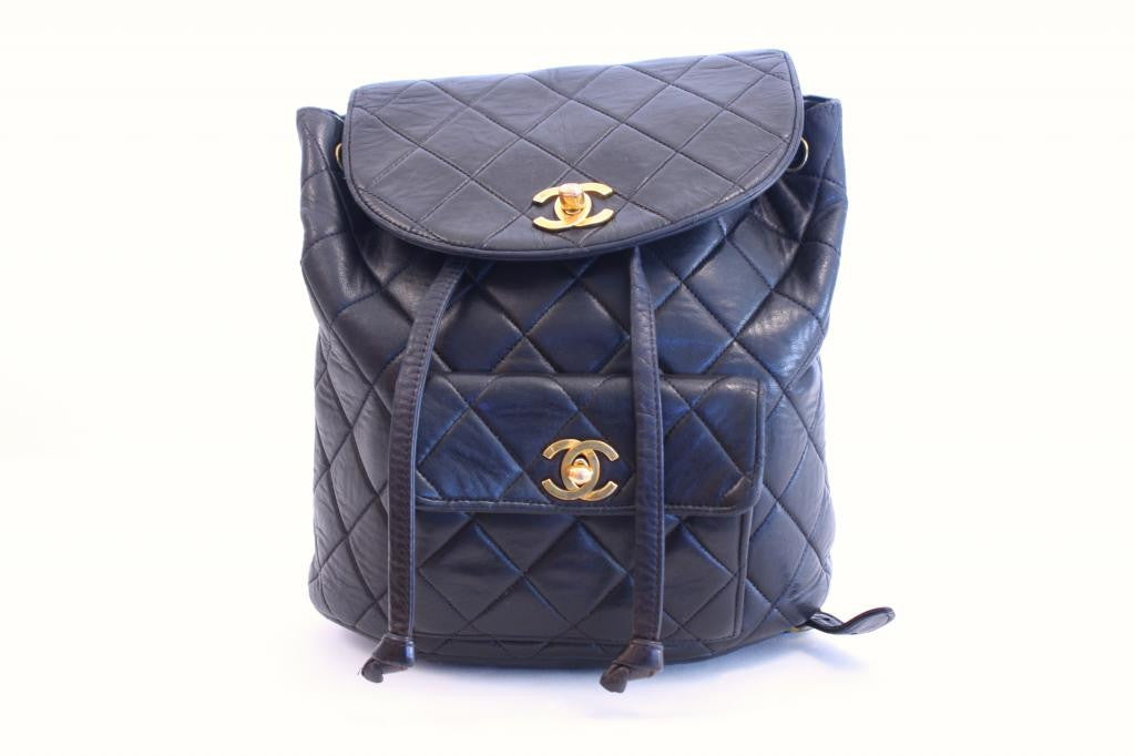 Authentic Vintage CHANEL Quilted Backpack at Rice and Beans Vintage
