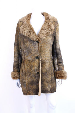 Vintage Shearling Sheepskin Fur Coat