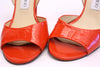 JIMMY CHOO Orange Patent Leather Heels