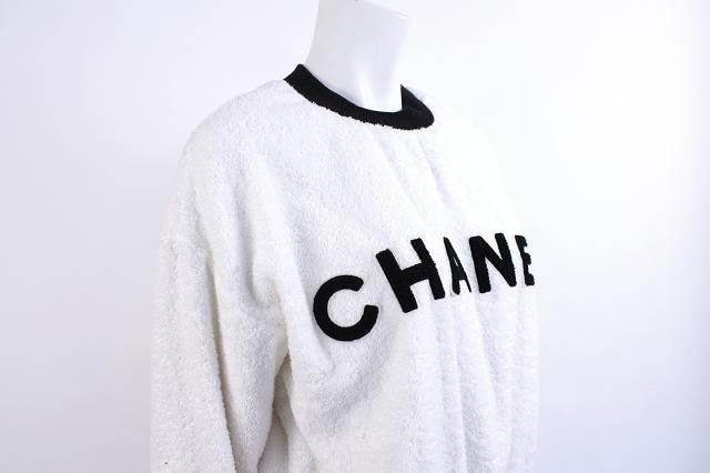 Vintage 80s Chanel Big Logo Towel Hoodie – Not Too Sweet