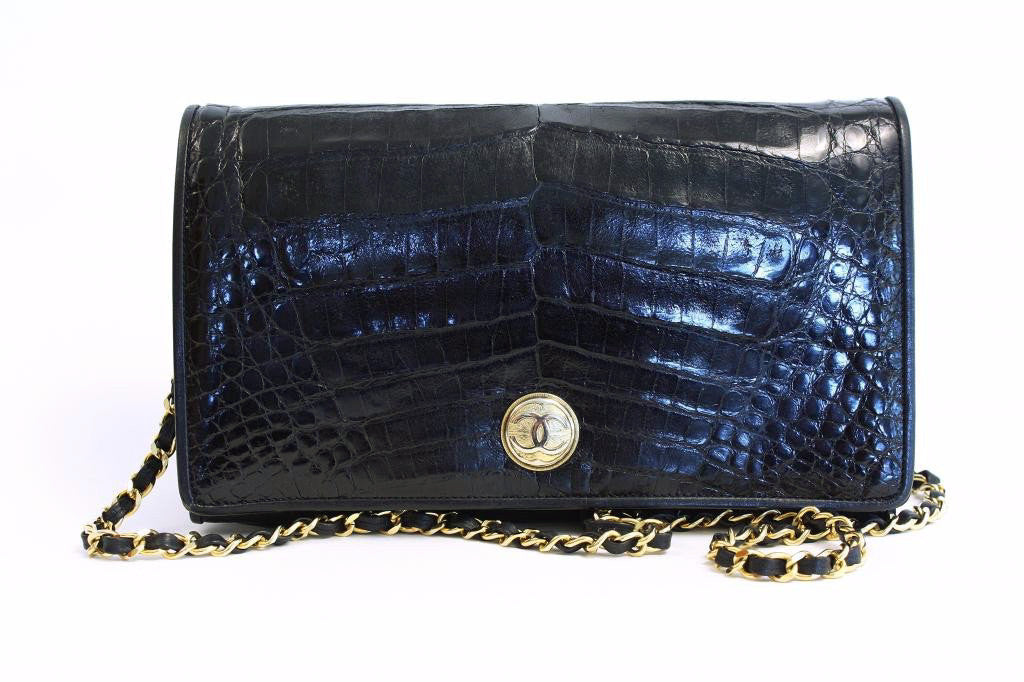 Rare Vintage Chanel Crocodile Flap Bag 