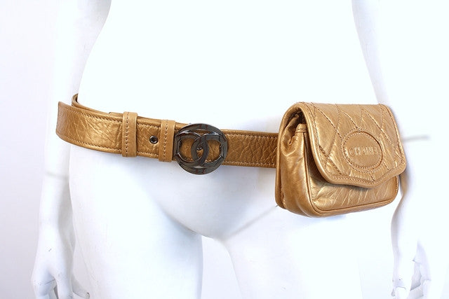 Vintage CHANEL Gold Waist Bag at Rice and Beans Vintage
