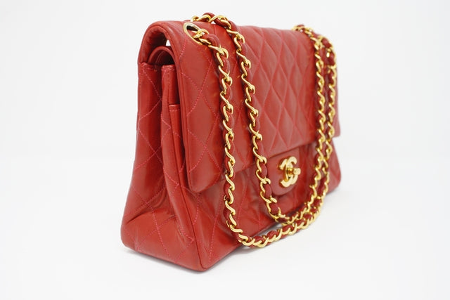 Vintage CHANEL Red Double Flap Bag at Rice and Beans Vintage