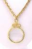 Vintage 80's ST. JOHN Gold Magnifying Glass Necklace