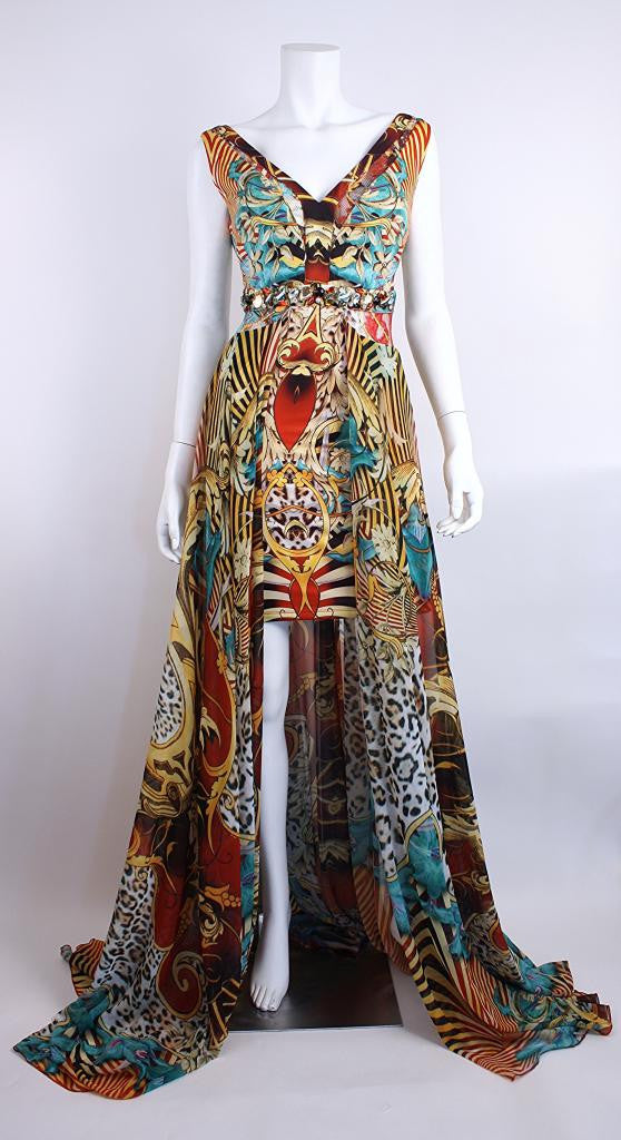 Roberto Cavalli Animal Print Gown Dress 