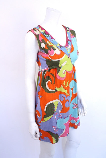 Vintage 1960s ICONIC EMILIO PUCCI￼ VELVET Mini Dress MATCHING