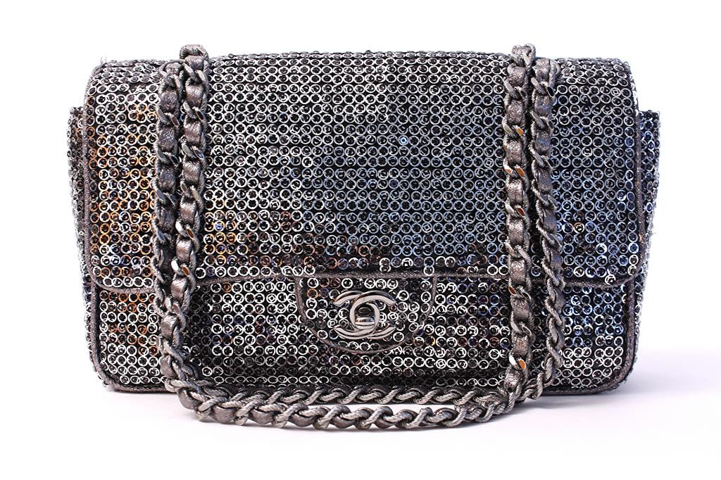 Authentic Chanel Hidden Sequin Classic Flap Bag 