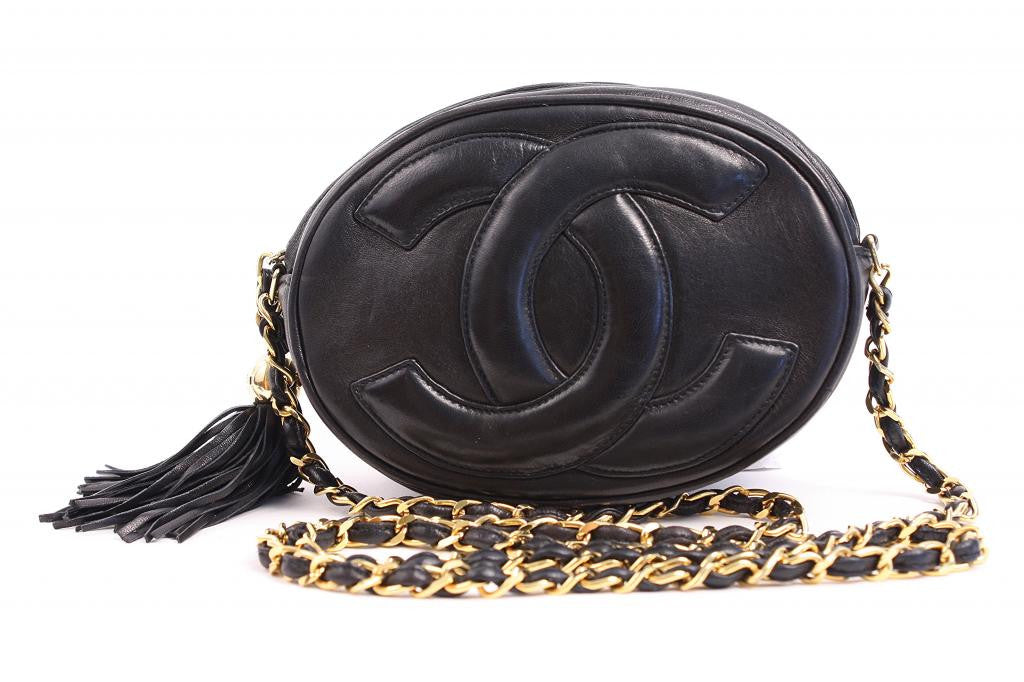 Buy Chanel Vintage Oval CC Tassel Crossbody Bag Suede Mini 3233802