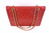 Rare Vintage Chanel Jumbo Red Flap Bag 