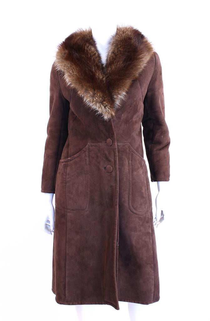 Vintage 70's Shearling Coat Fur Collar