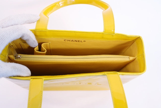 Vintage CHANEL Yellow Tote Bag at Rice and Beans Vintage
