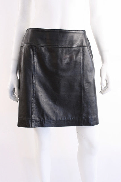 Vintage Chanel Leather Mini Skirt