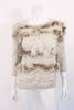 Vintage Handknit Sweater with Fox Fur