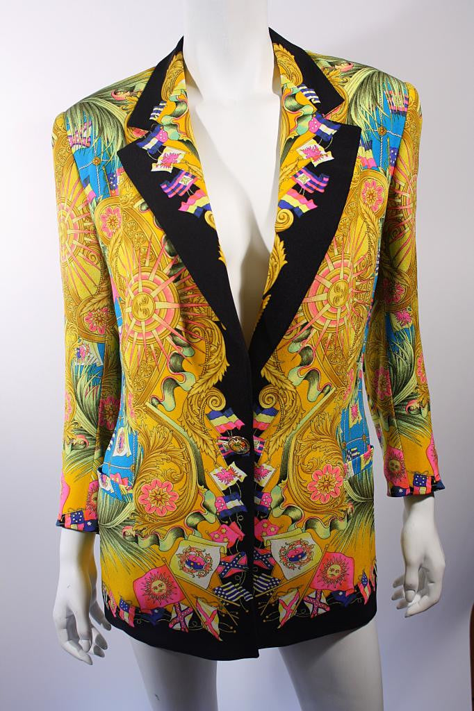 Vintage GIANNI VERSACE Silk Print Jacket