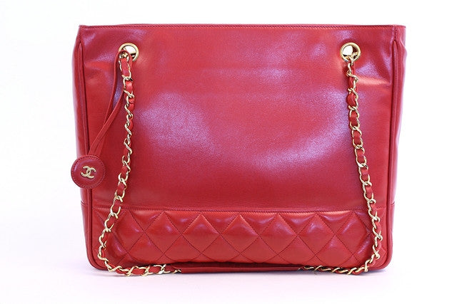 Vintage Chanel Red Tote Bag