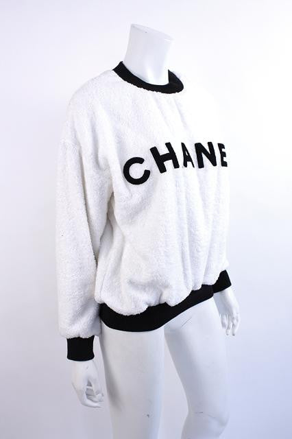 Vintage 80s Chanel Big Logo Towel Hoodie – Not Too Sweet