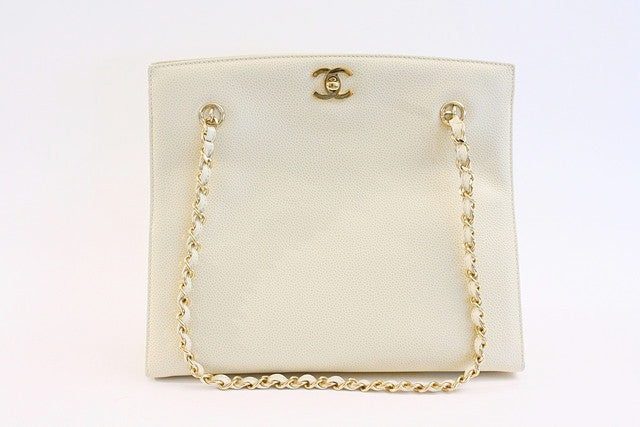 Vintage CHANEL Caviar Tote Bag at Rice and Beans Vintage