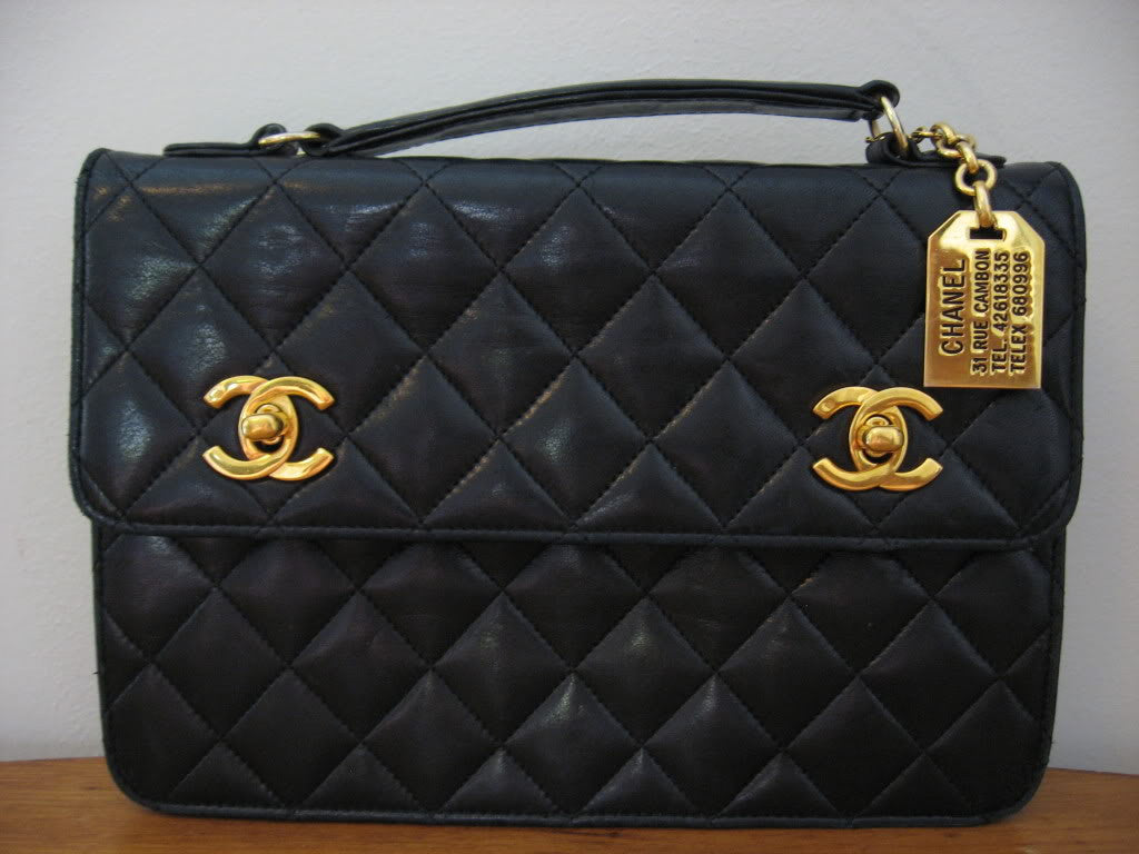 Chanel Beige Leather Gunmetal Chain Quilted Classic Flap Shoulder