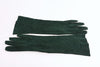 Vintage 50's Green Suede Gloves w/Leaf Design
