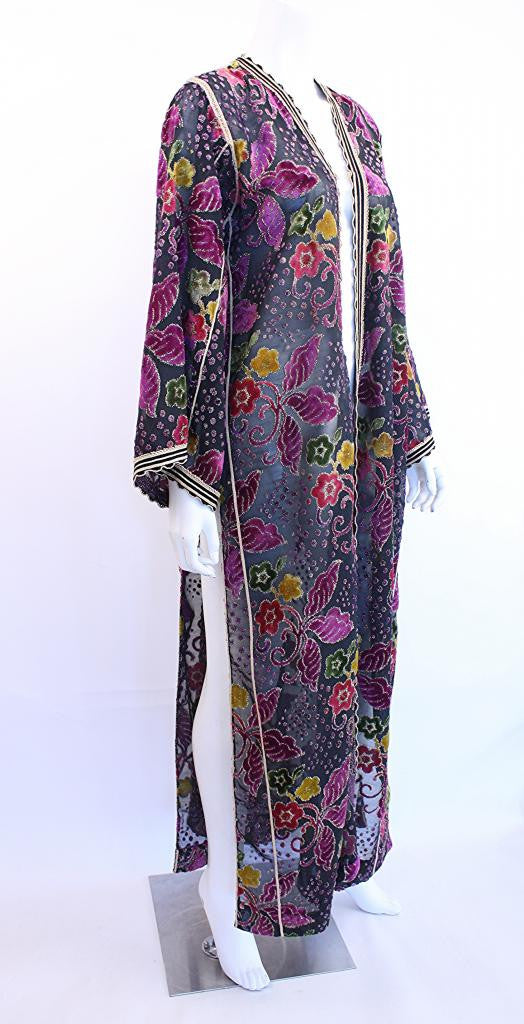 Vintage 70's Velvet Sheer Caftan Coat