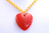 Vintage Celluloid Heart Necklace 