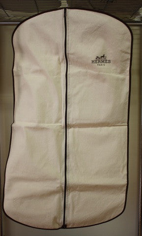New HERMES Natural Garment Bag with HERMES Logo