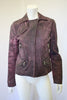 VERSACE Distressed Leather Motorcycle Jacket
