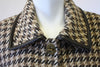 COACH Brown Tweed Wool Coat with Leather Trip & Classic Brass Turn Lock Closure