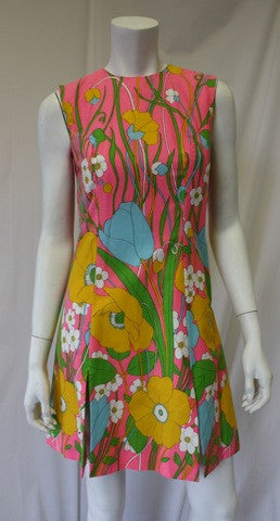 1960s PECK & PECK Floral Print Dress and Short Set