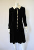 Vintage LOUIS FERAUD Black Velvet Coat Dress