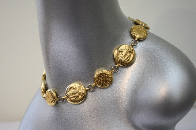 Chanel Gold Medallion Long Necklace Q6J20G17D5001 | WGACA