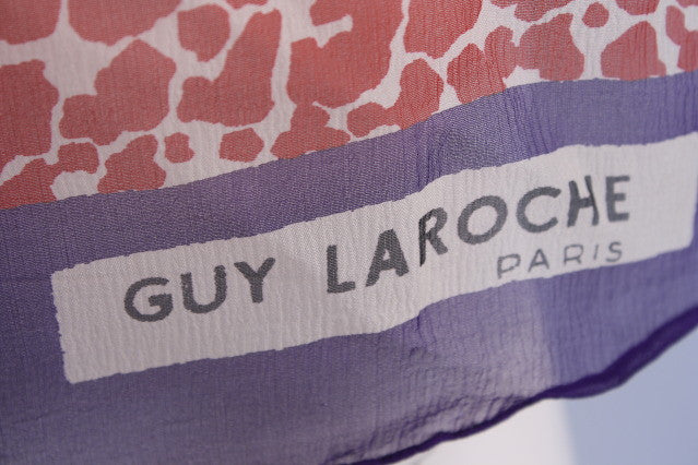 Guy Laroche silk square brushstroke pattern - 1990s secondhand Lysis