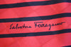 Vintage SALVATORE FERRAGAMO Striped Textured Silk Scarf