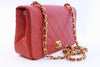 Vintage Chanel Red single flap bag