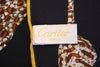 Vintage CARTIER Panther & Jewel Print Silk Scarf