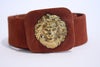 Vintage 70's ANNE KLEIN Gold Lion Head Belt