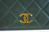Vintage Chanel Green Flap Bag 