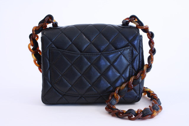Rare Vintage CHANEL Flap Bag w/Tortoise at Rice and Beans Vintage