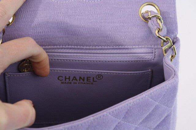 Vintage CHANEL Purple Flap Bag at Rice and Beans Vintage